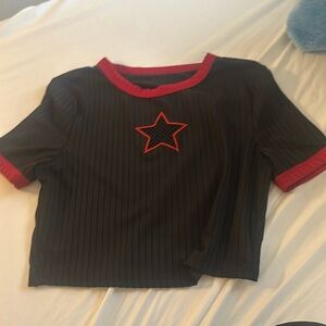 red and black star shortsleeve